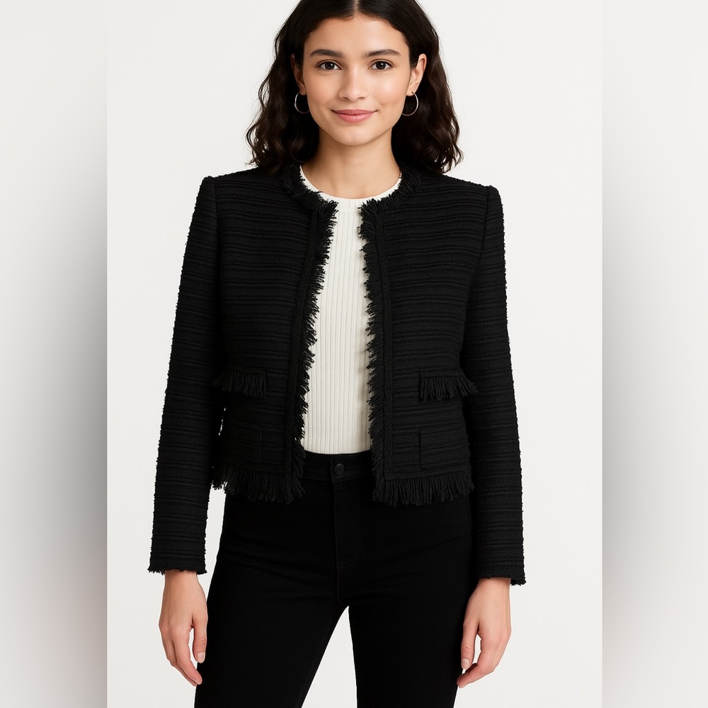 Women's Black Textured Blazer